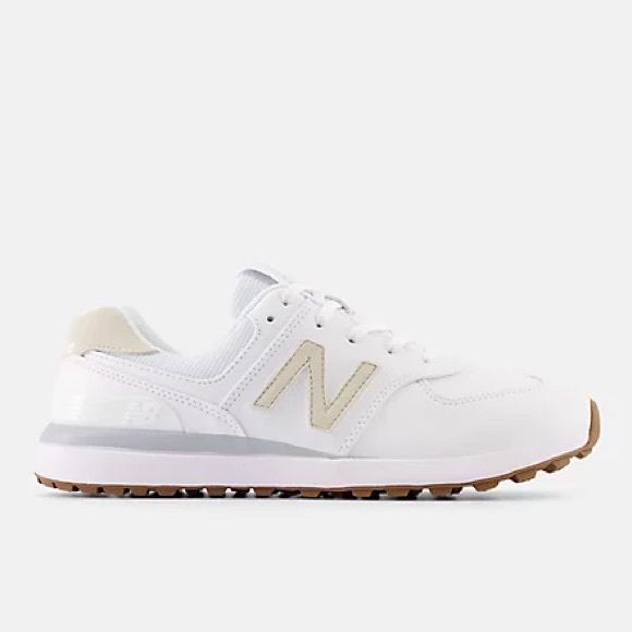 New Balance Women's 574 Greens V2 - White and Tan - Picture 1 of 7